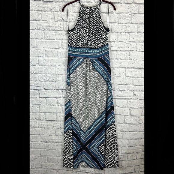 London Times Collection Patterned Maxi Dress Size Large - Picture 2 of 8